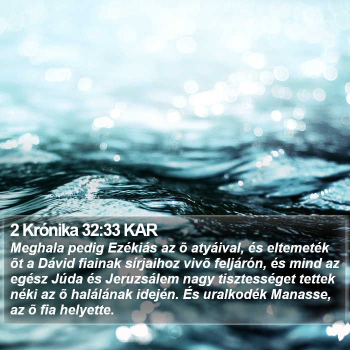 2 Krónika 32:33 KAR Bible Study