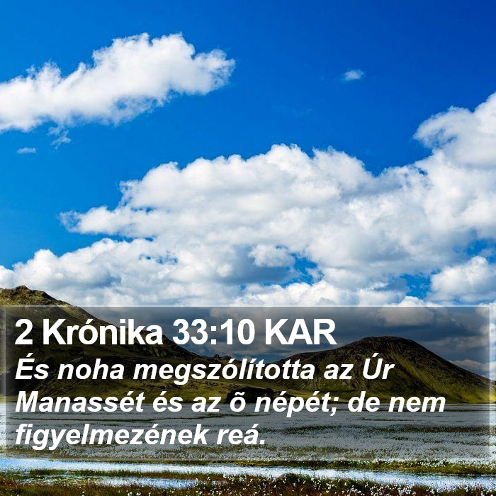 2 Krónika 33:10 KAR Bible Study