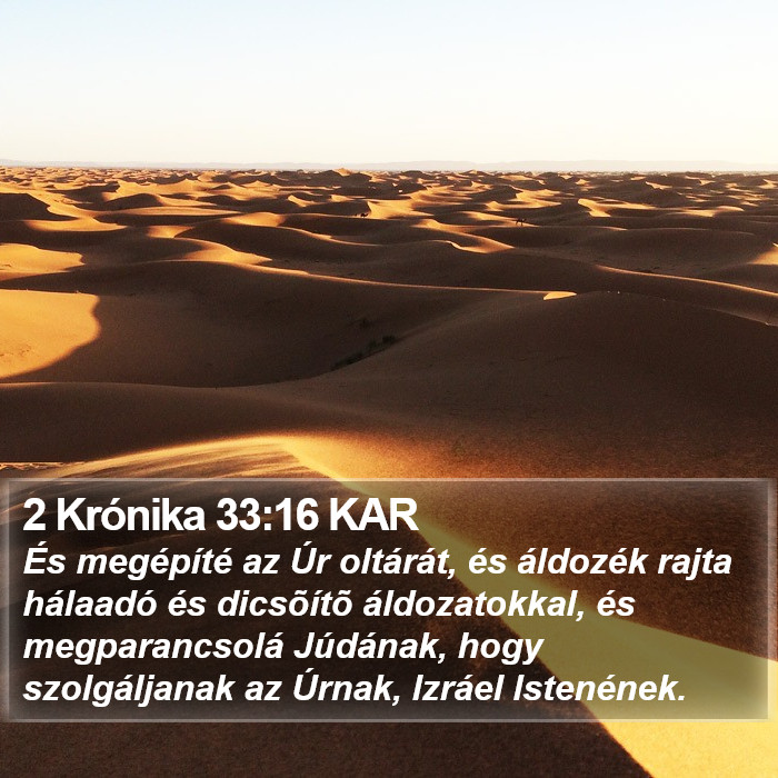 2 Krónika 33:16 KAR Bible Study