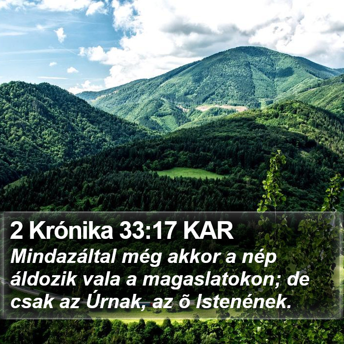 2 Krónika 33:17 KAR Bible Study