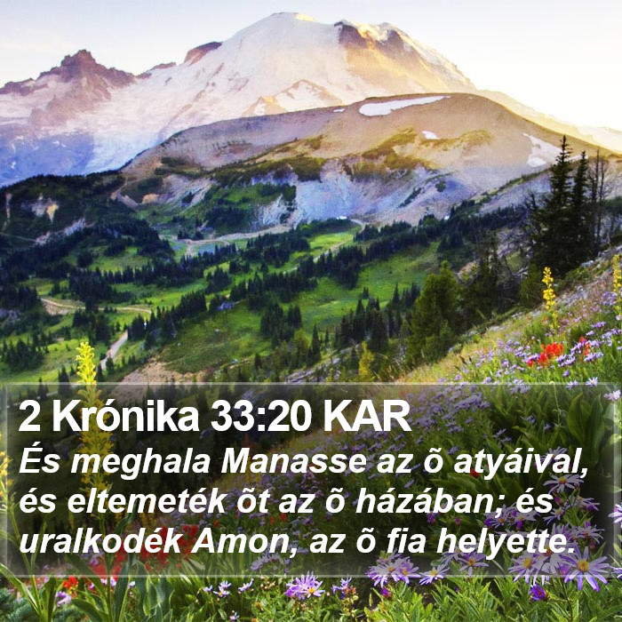 2 Krónika 33:20 KAR Bible Study