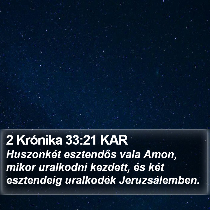 2 Krónika 33:21 KAR Bible Study