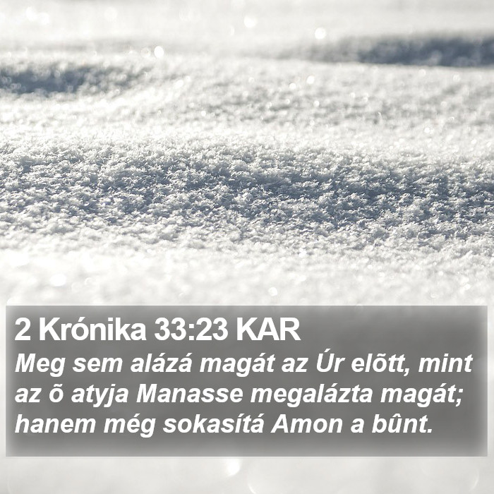 2 Krónika 33:23 KAR Bible Study