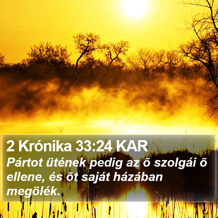 2 Krónika 33:24 KAR Bible Study