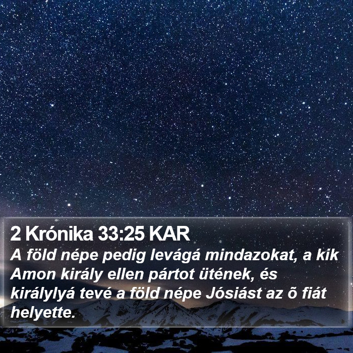 2 Krónika 33:25 KAR Bible Study