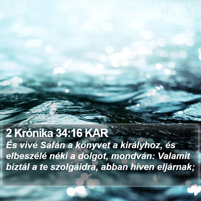 2 Krónika 34:16 KAR Bible Study