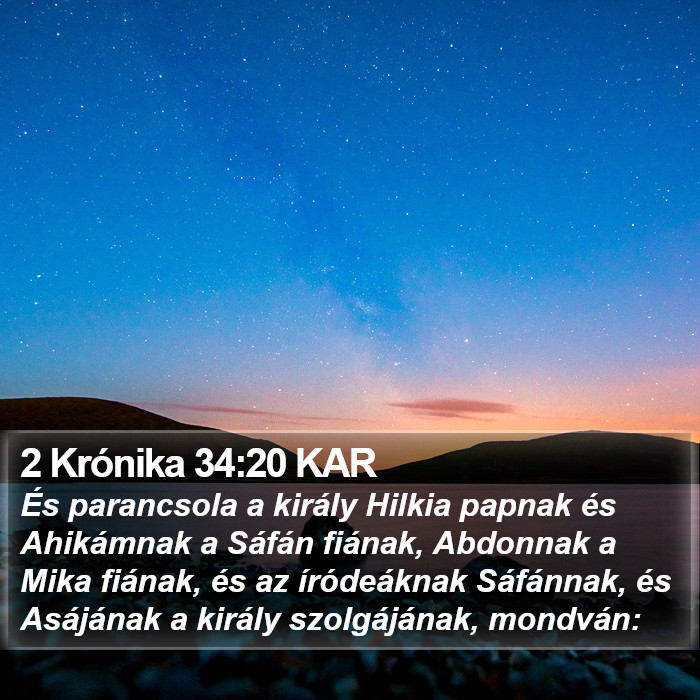 2 Krónika 34:20 KAR Bible Study