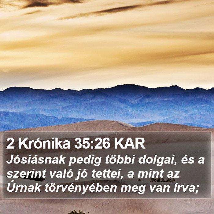 2 Krónika 35:26 KAR Bible Study