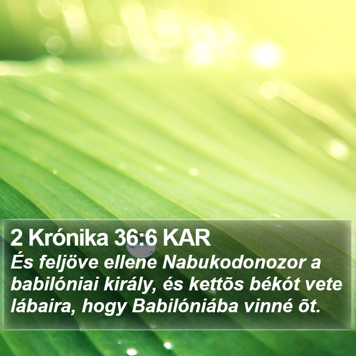 2 Krónika 36:6 KAR Bible Study