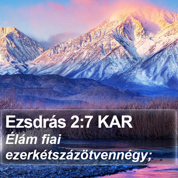 Ezsdrás 2:7 KAR Bible Study