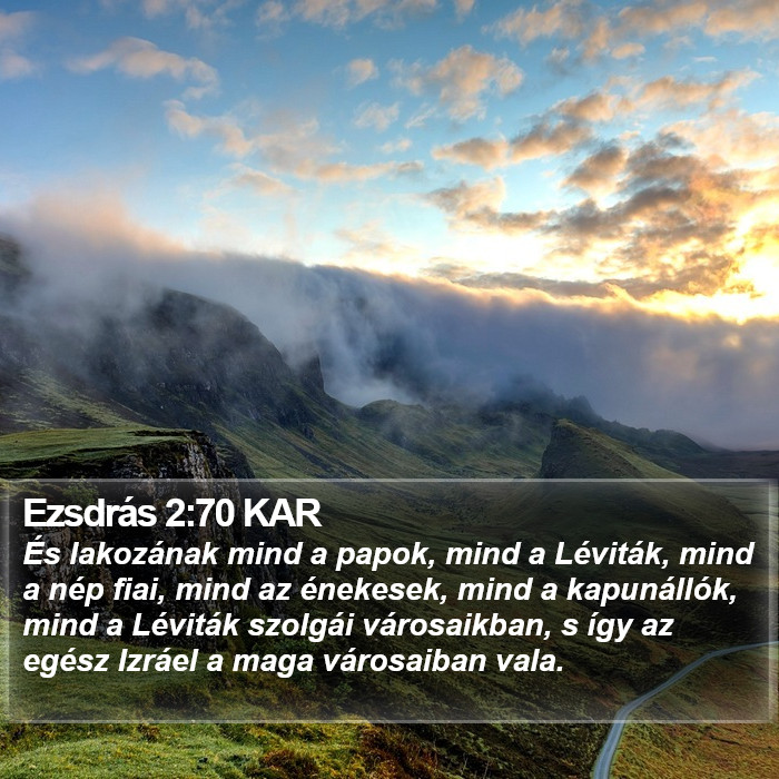 Ezsdrás 2:70 KAR Bible Study