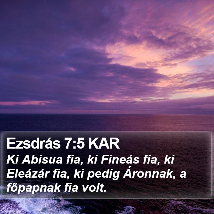 Ezsdrás 7:5 KAR Bible Study