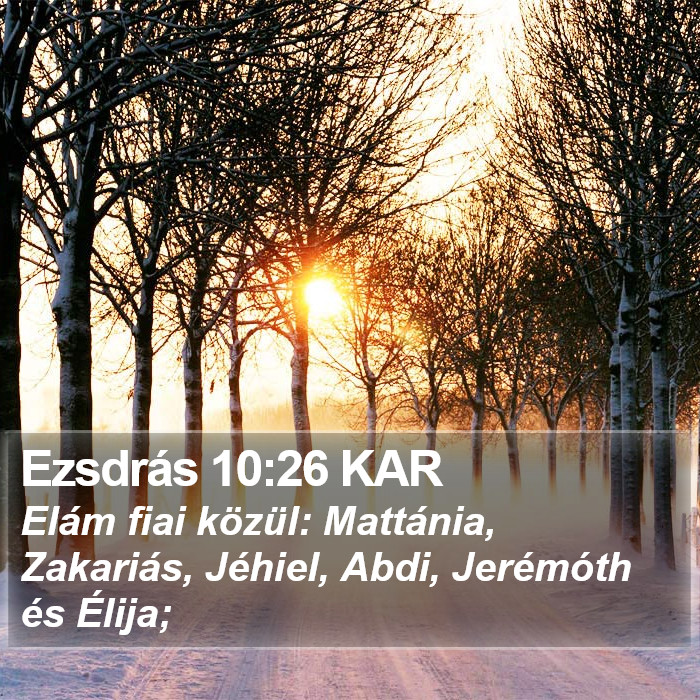 Ezsdrás 10:26 KAR Bible Study