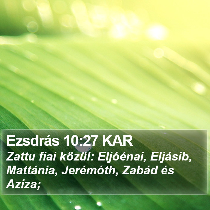 Ezsdrás 10:27 KAR Bible Study