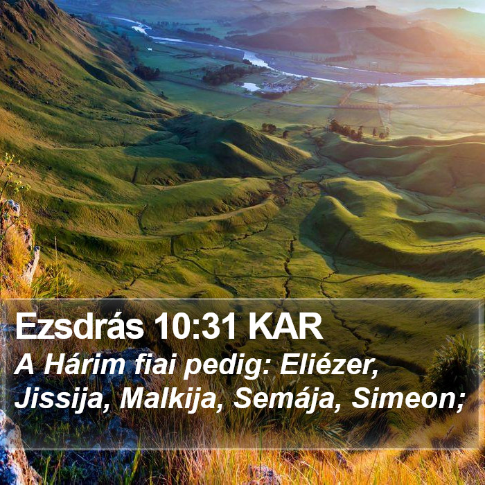 Ezsdrás 10:31 KAR Bible Study