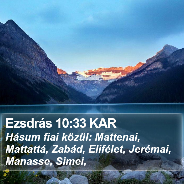 Ezsdrás 10:33 KAR Bible Study