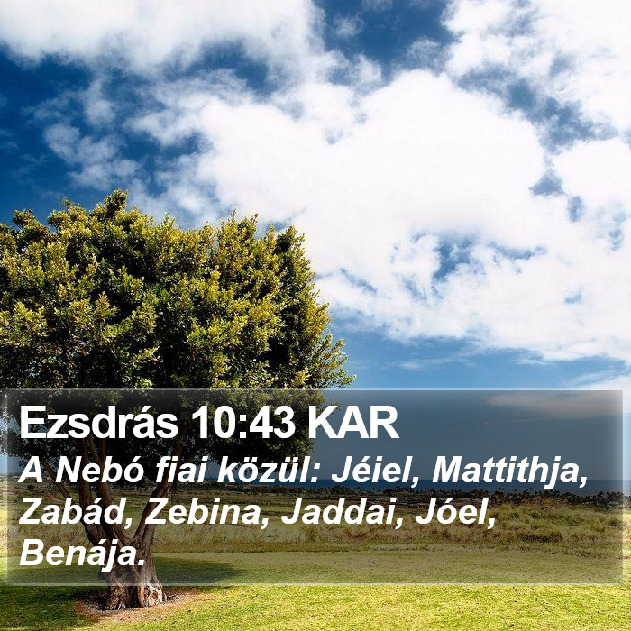 Ezsdrás 10:43 KAR Bible Study