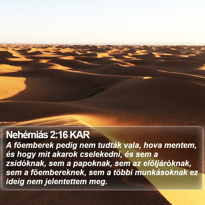 Nehémiás 2:16 KAR Bible Study