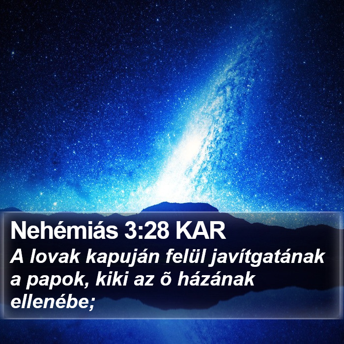 Nehémiás 3:28 KAR Bible Study