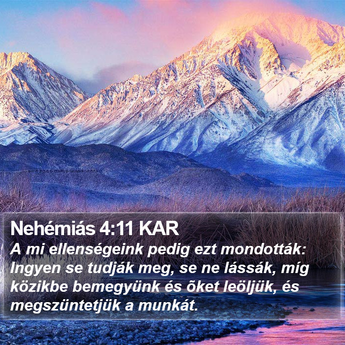 Nehémiás 4:11 KAR Bible Study