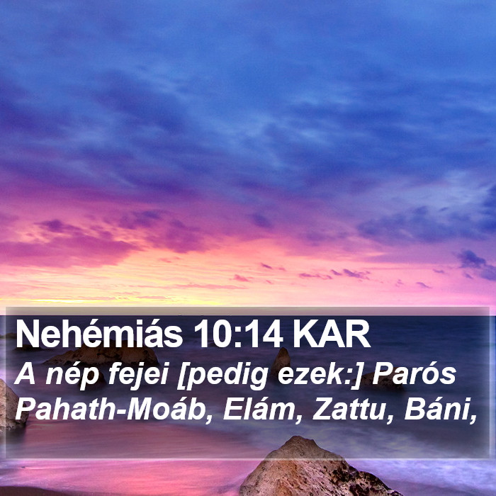 Nehémiás 10:14 KAR Bible Study