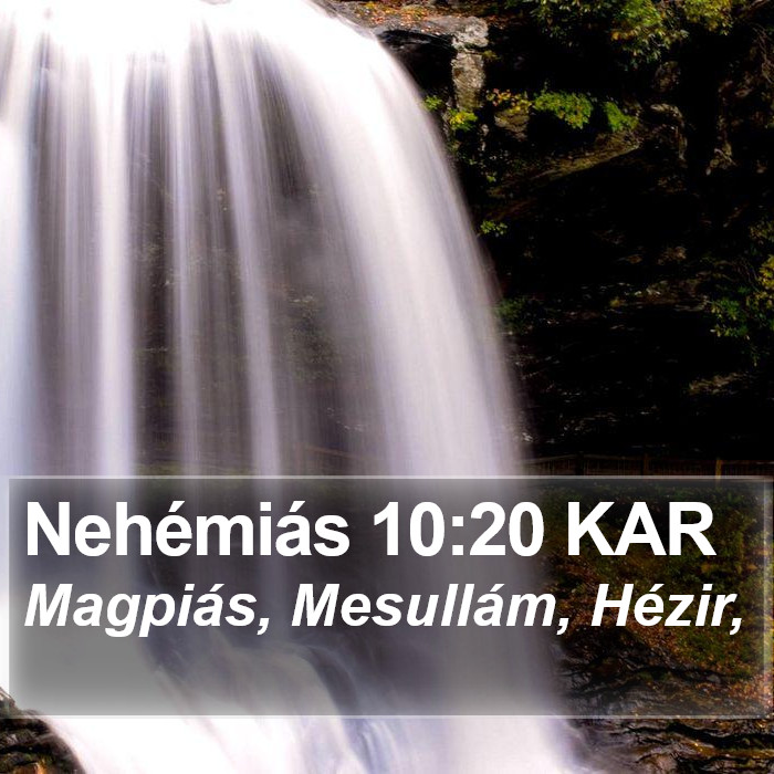 Nehémiás 10:20 KAR Bible Study