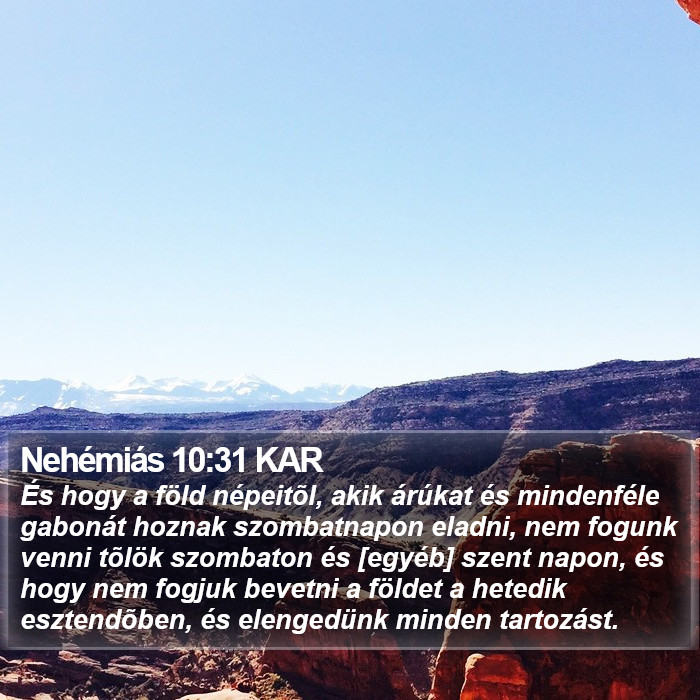 Nehémiás 10:31 KAR Bible Study