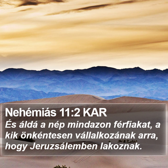 Nehémiás 11:2 KAR Bible Study