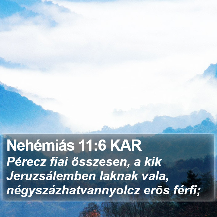 Nehémiás 11:6 KAR Bible Study