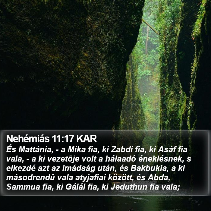 Nehémiás 11:17 KAR Bible Study