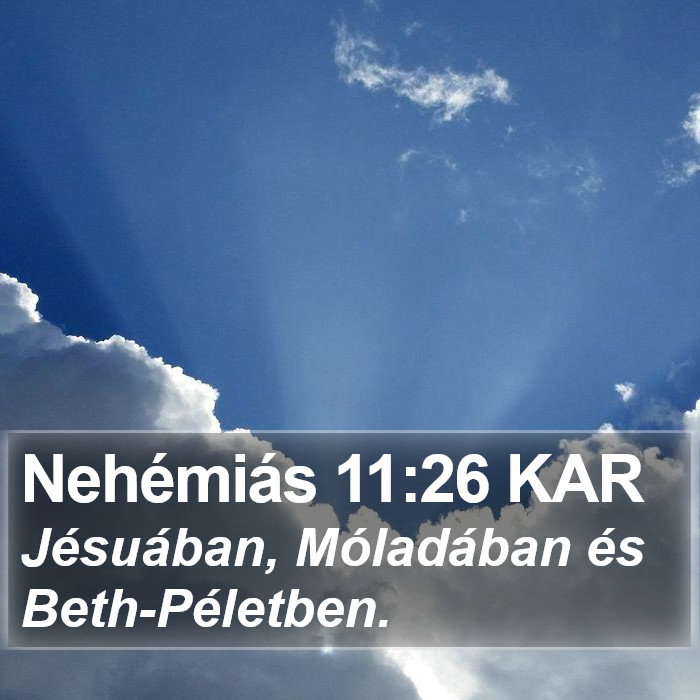 Nehémiás 11:26 KAR Bible Study