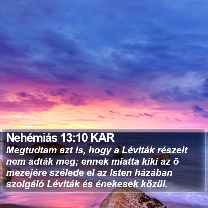 Nehémiás 13:10 KAR Bible Study