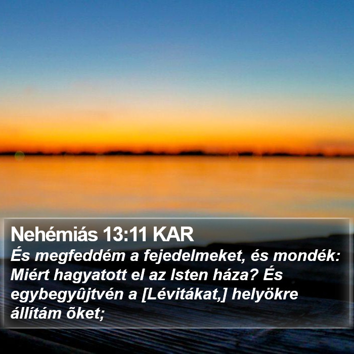 Nehémiás 13:11 KAR Bible Study