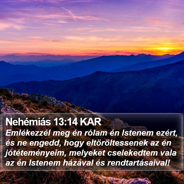 Nehémiás 13:14 KAR Bible Study