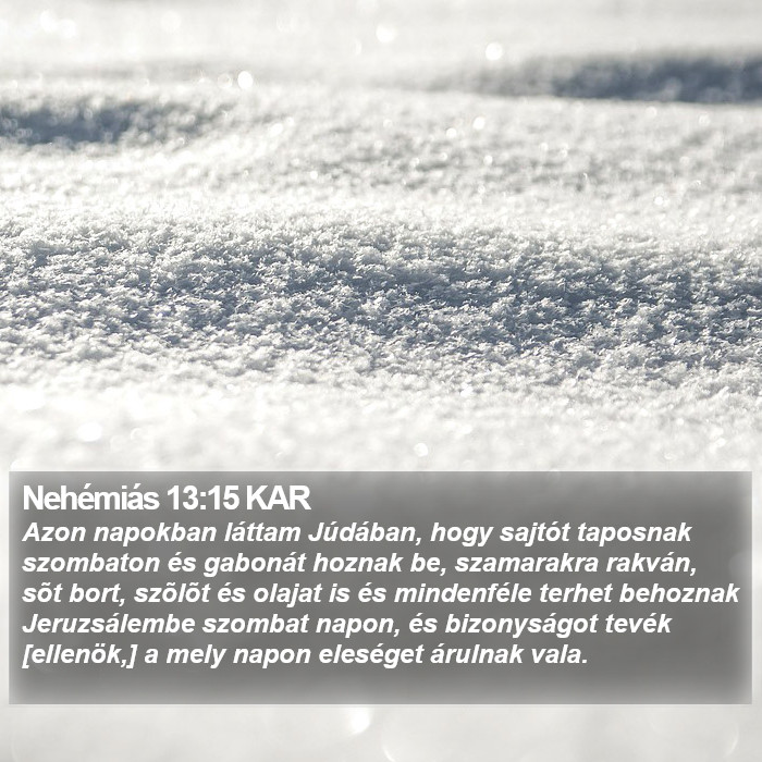 Nehémiás 13:15 KAR Bible Study