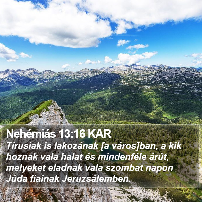 Nehémiás 13:16 KAR Bible Study