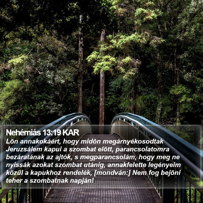 Nehémiás 13:19 KAR Bible Study