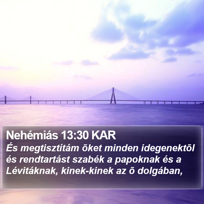 Nehémiás 13:30 KAR Bible Study