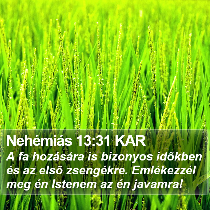 Nehémiás 13:31 KAR Bible Study