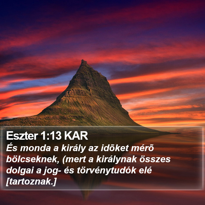 Eszter 1:13 KAR Bible Study