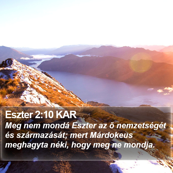 Eszter 2:10 KAR Bible Study