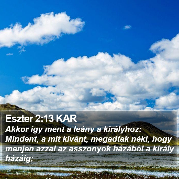 Eszter 2:13 KAR Bible Study