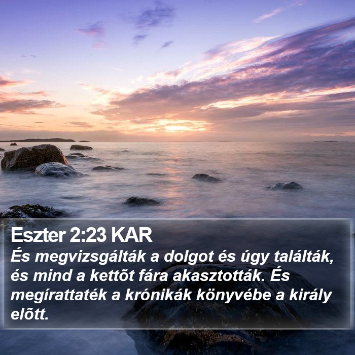 Eszter 2:23 KAR Bible Study