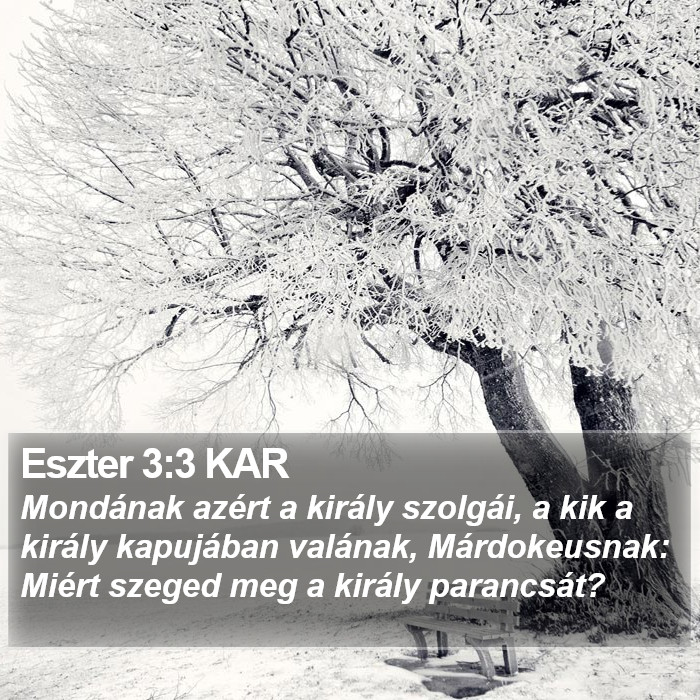 Eszter 3:3 KAR Bible Study