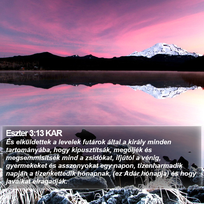 Eszter 3:13 KAR Bible Study