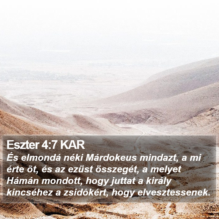 Eszter 4:7 KAR Bible Study