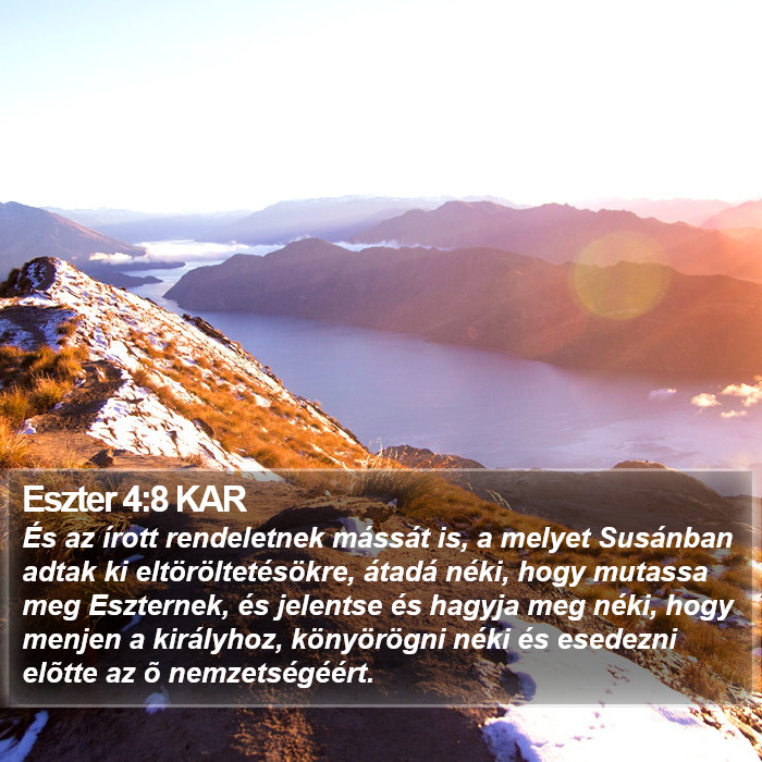 Eszter 4:8 KAR Bible Study