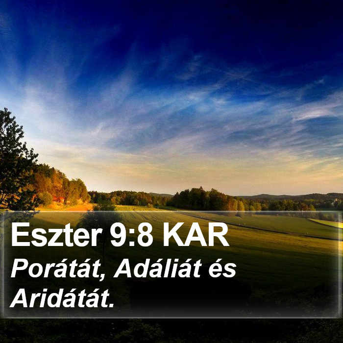 Eszter 9:8 KAR Bible Study