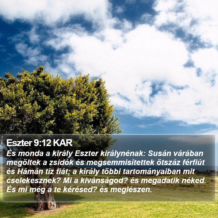 Eszter 9:12 KAR Bible Study