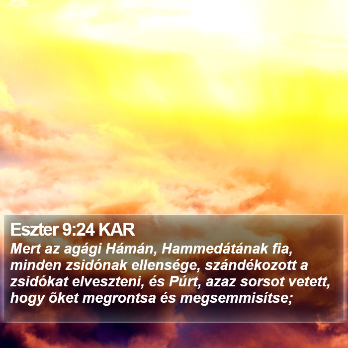 Eszter 9:24 KAR Bible Study